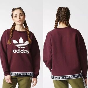 ADIDAS ORIGINALS | The Brand With The 3 Stripes Burgundy‎ Sweatshirt Trefoil XS